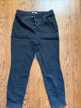 Nine West Black Skinny High-Rise Jeans with Button Fly